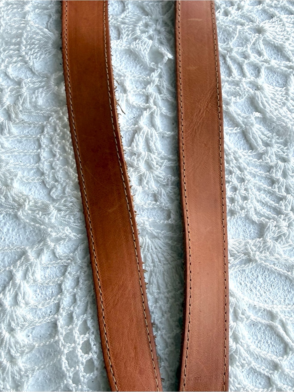 Vintage Cognac Leather Wrap Belt Long Waist Wrap Belt Boho Minimalist - Picture 3 of 3